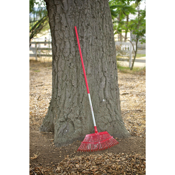 Fixed Tine Leaf Rake, 19 in. Head, 25 Tines, Aluminum Handle