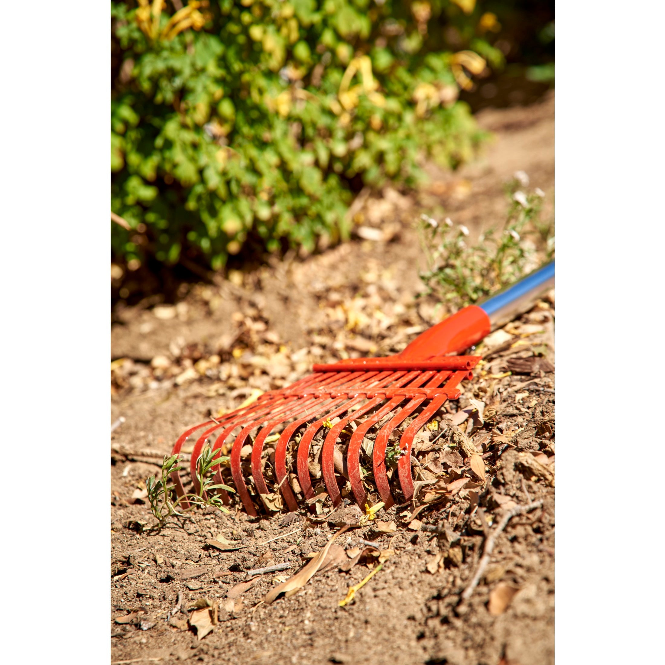 Fixed Tine Shrub Rake, 8 in. Head, 11 Tines, Aluminum Handle