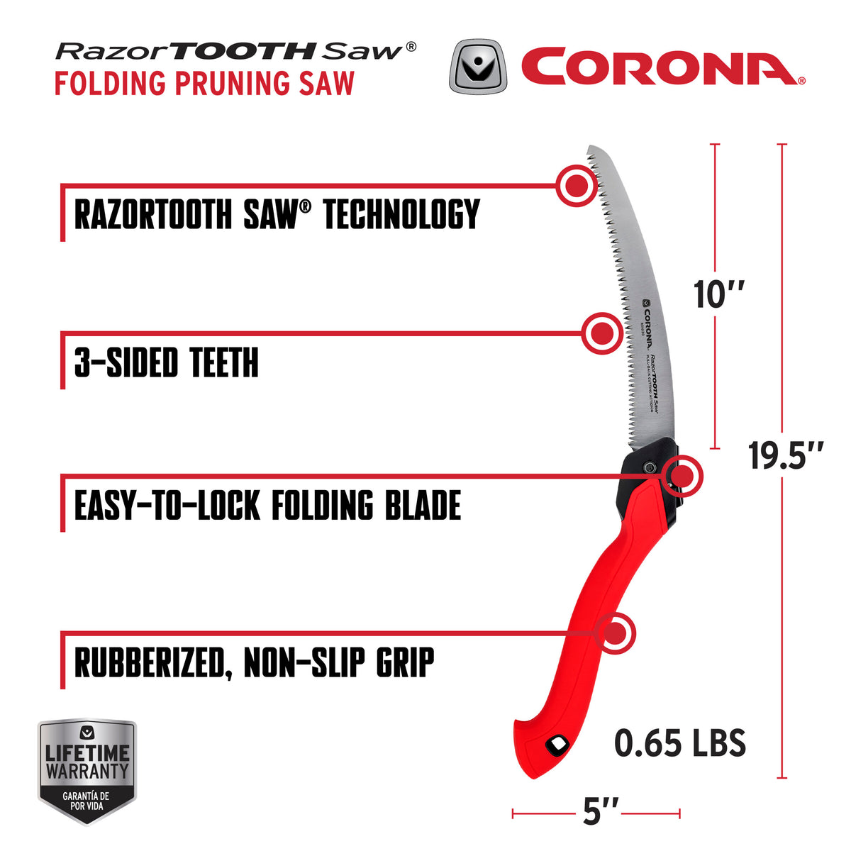RazorTOOTH Saw® Folding Pruning Saw, 10 in. Blade | Corona Clipper Inc.