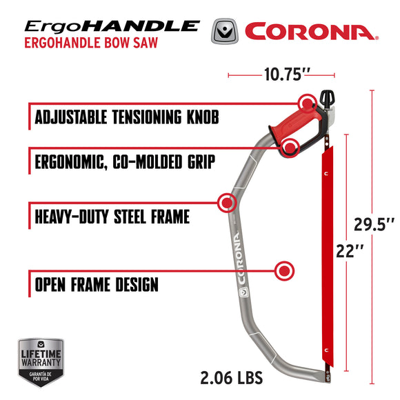 ErgoHANDLE Bow Saw, 24 in. Blade. 7 in. Cut Capacity