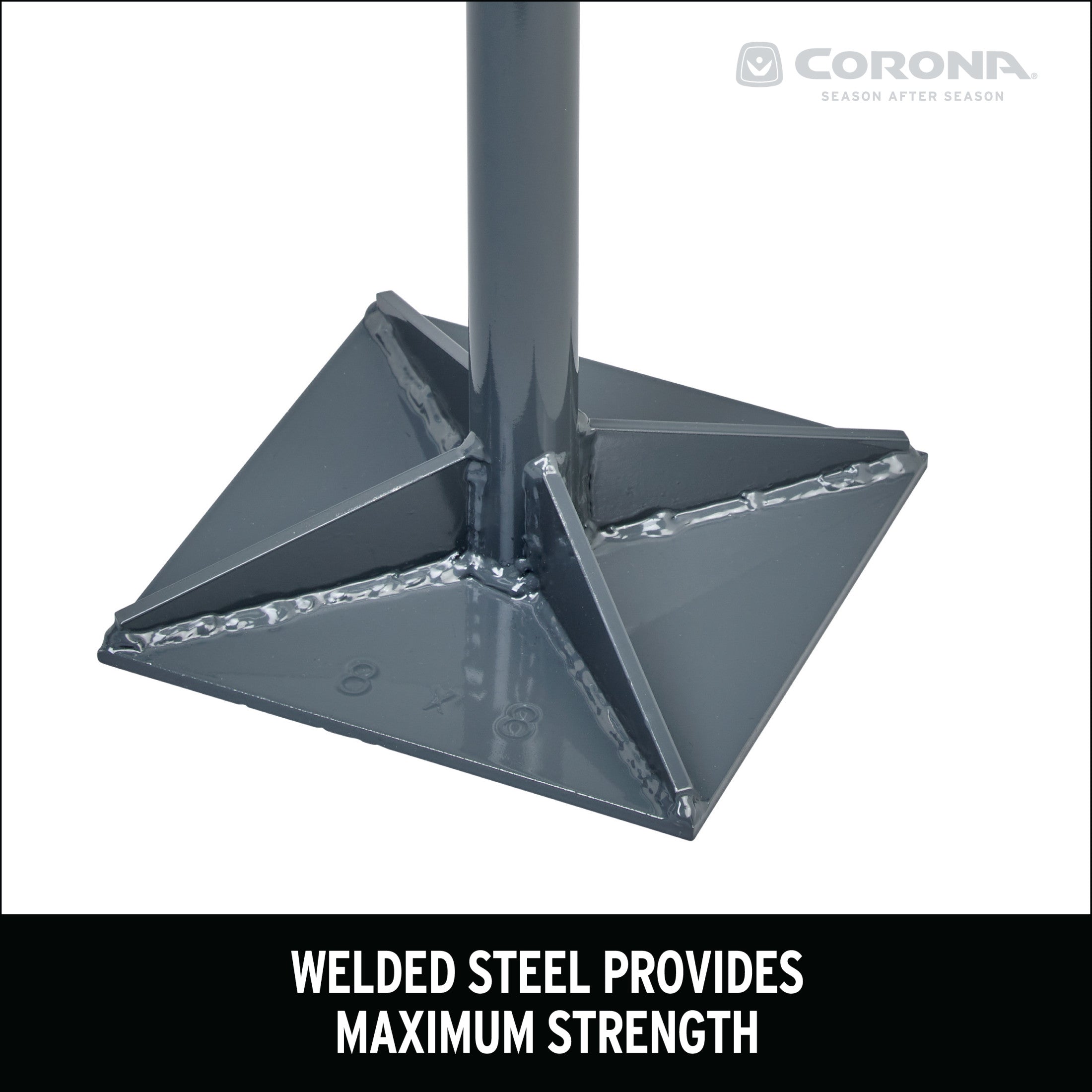 All-Steel Dirt Tamp, 8 in. x 8 in., 44 in. Steel Handle Anti-Slip