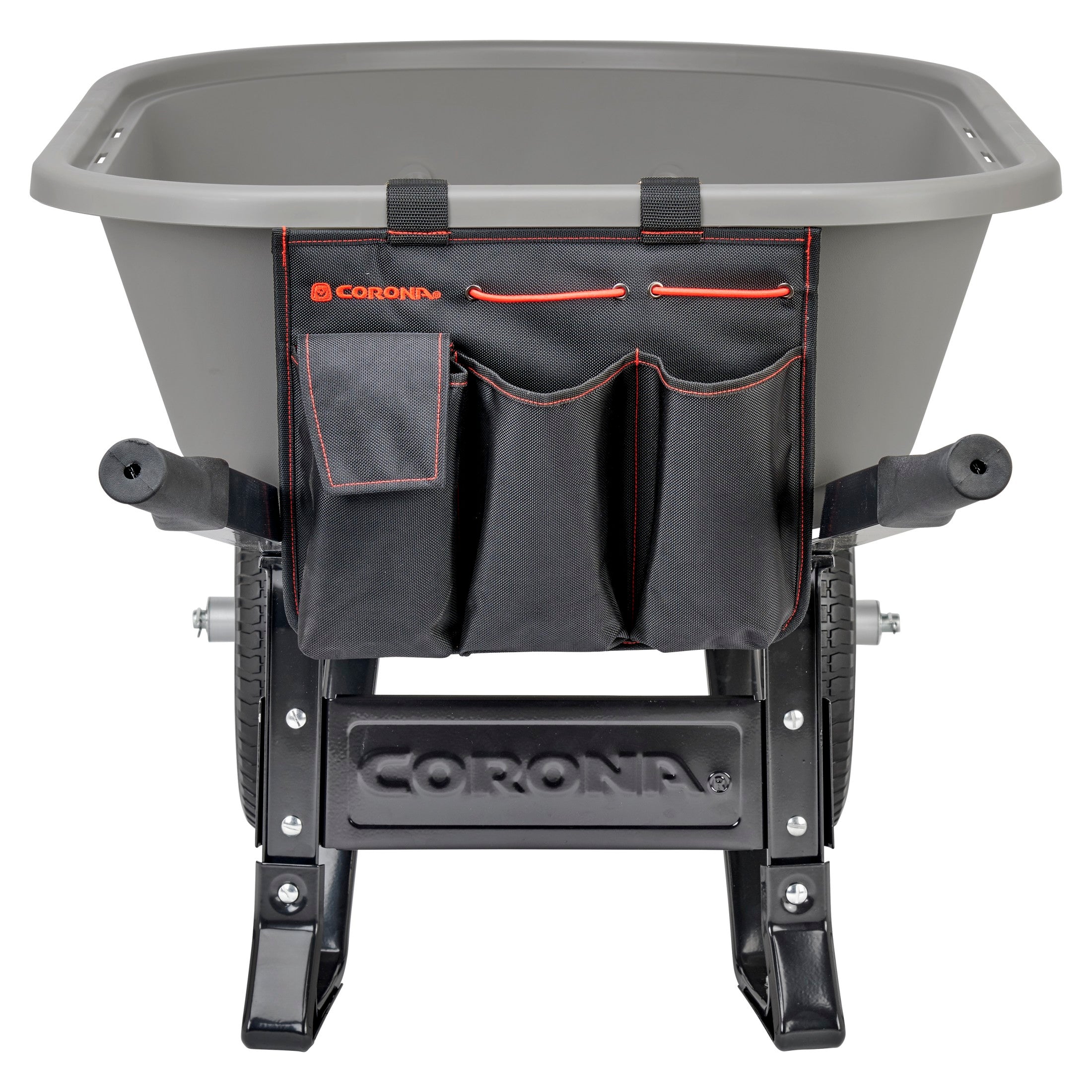 6 Cu. Ft. Poly Wheelbarrow, Steel Handles, Dual Wheel Flat Free Tires