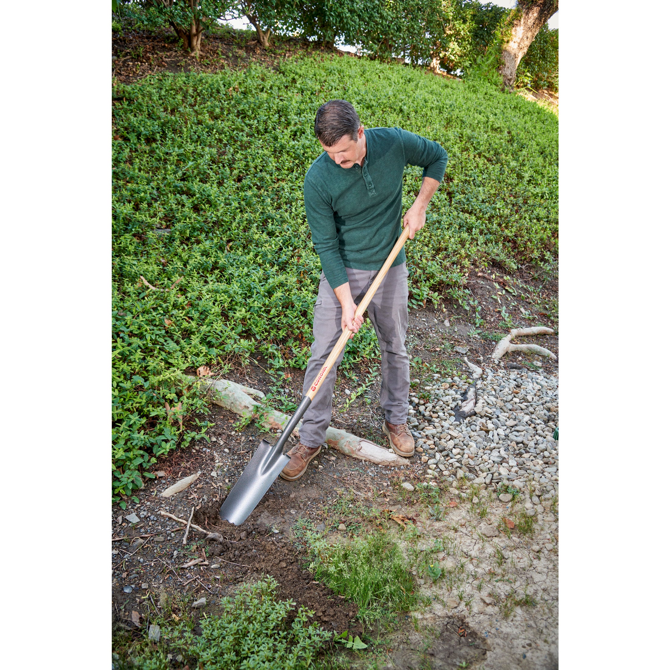 Closed-Back, Drain Spade Shovel, 14-Gauge, 12 in. Head, 48 in