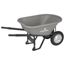 6 Cu. Ft. Poly Wheelbarrow, Steel Handles, Dual Wheel Flat Free Tires-5