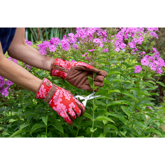 Love the Glove® Garden Gloves, Oak Leaf Poppy, Medium/Large