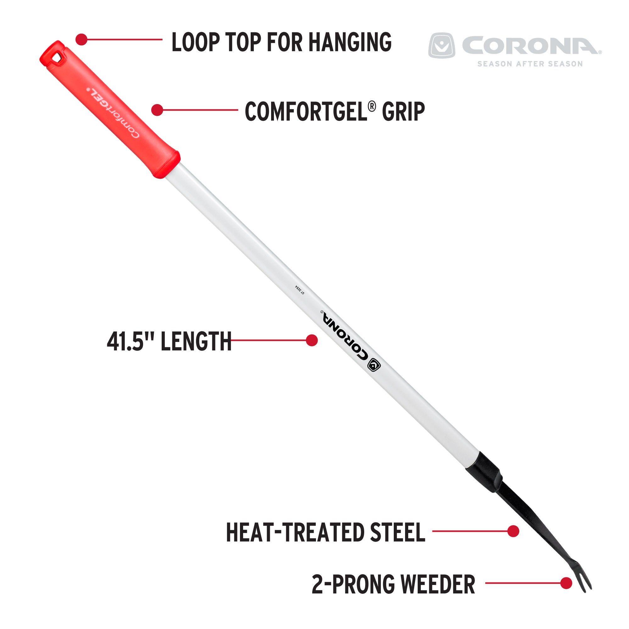 Extended Reach 2-Prong Weeder with ComfortGEL® Grip