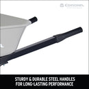 6 Cu. Ft. Steel Wheelbarrow, Steel Handles, Flat Free Tire-13