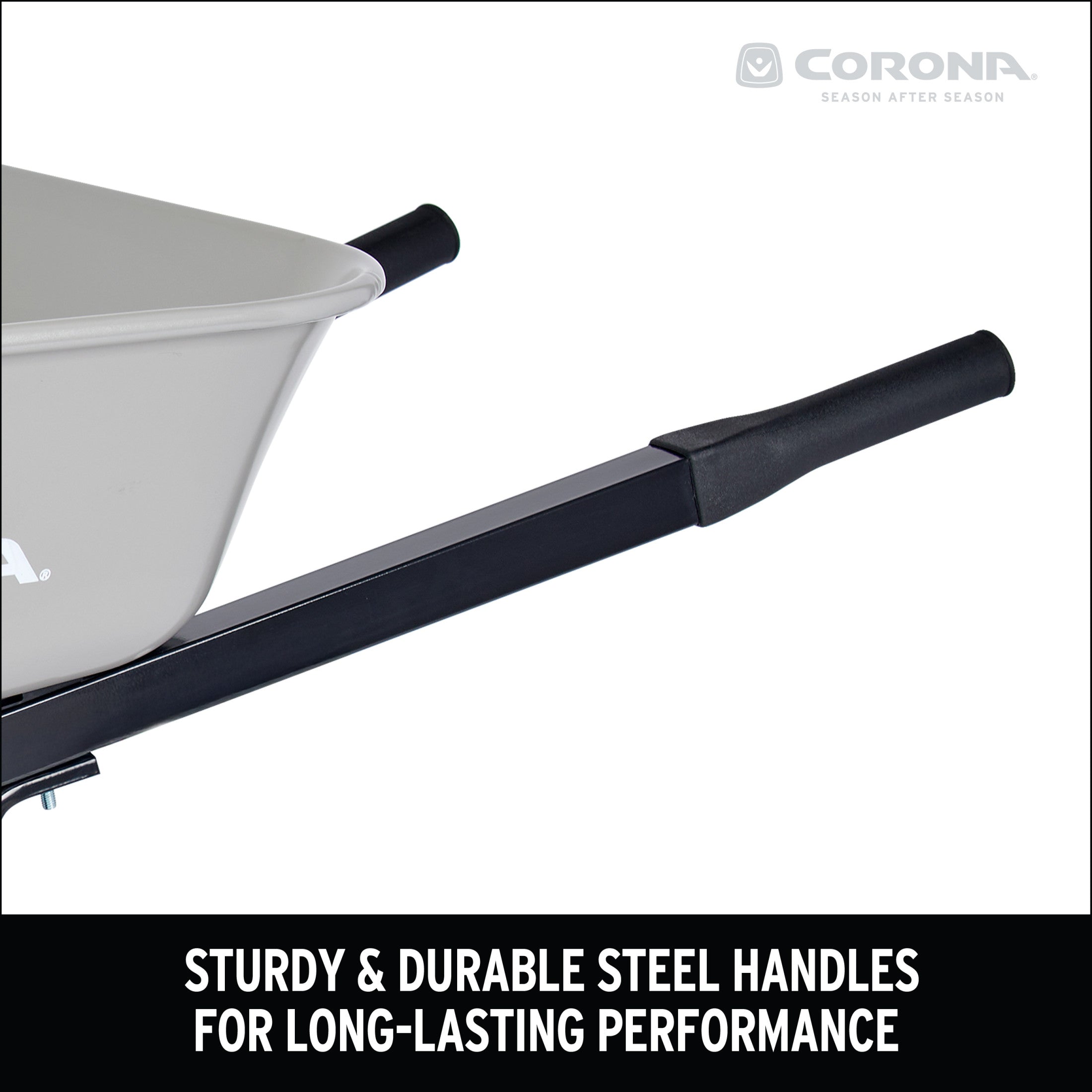 6 Cu. Ft. Steel Wheelbarrow, Steel Handles, Flat Free Tire