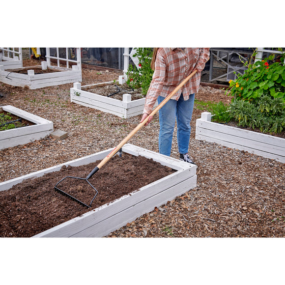 Bow Head Rake, 16 in. Head, 16 Tines, Ash Hardwood Handle