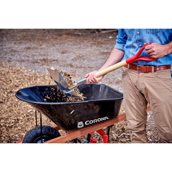 #10 Aluminum Western Scoop Hardwood Handle, D Grip Shovel