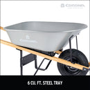 6 Cu. Ft. Steel Wheelbarrow, Wood Handles, Pneumatic Tire-12
