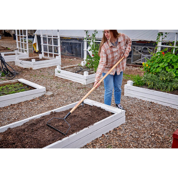 Bow Head Rake, 16 in. Head, 16 Tines, Ash Hardwood Handle