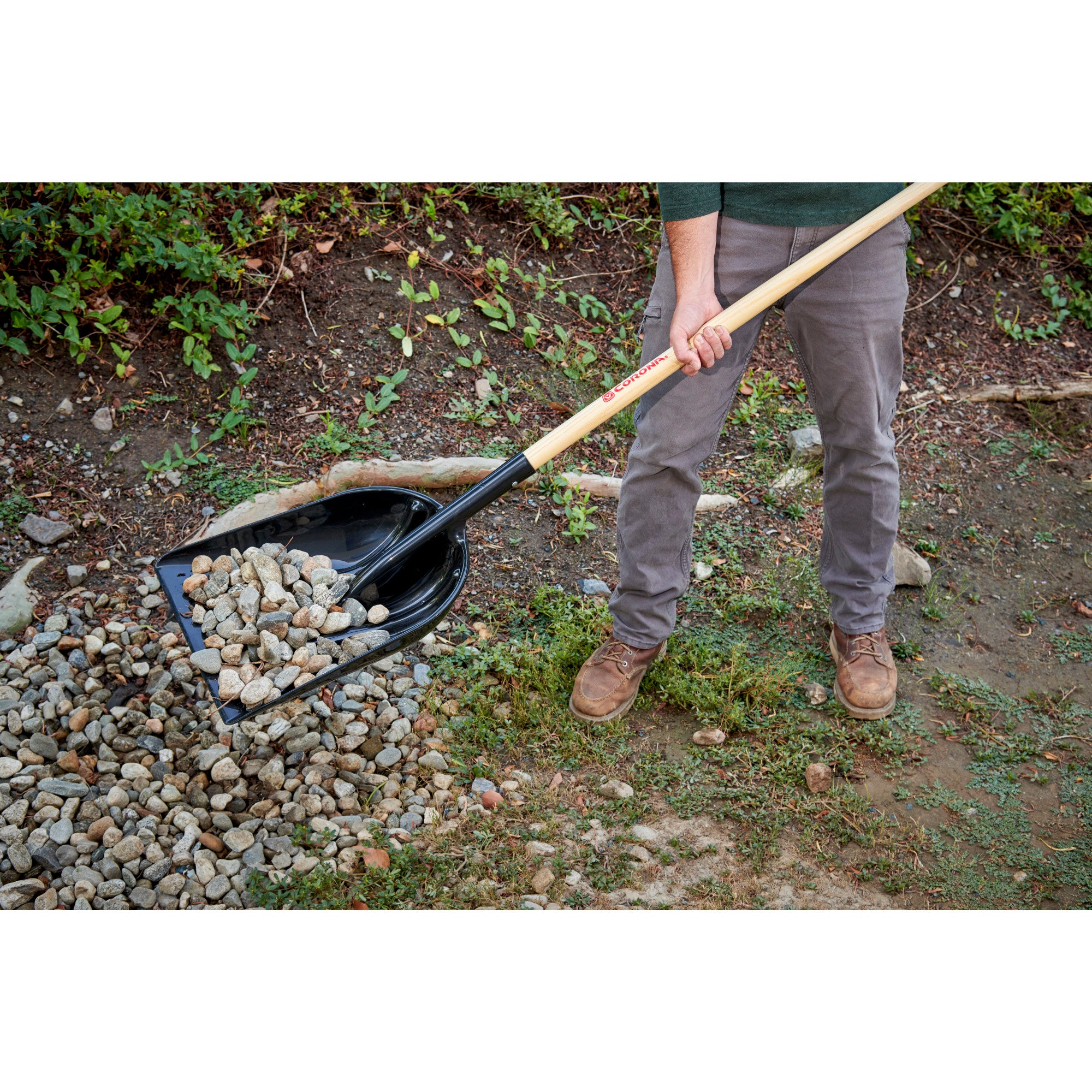 #12 Plastic Western Scoop Shovel, 48 in. Wood Handle