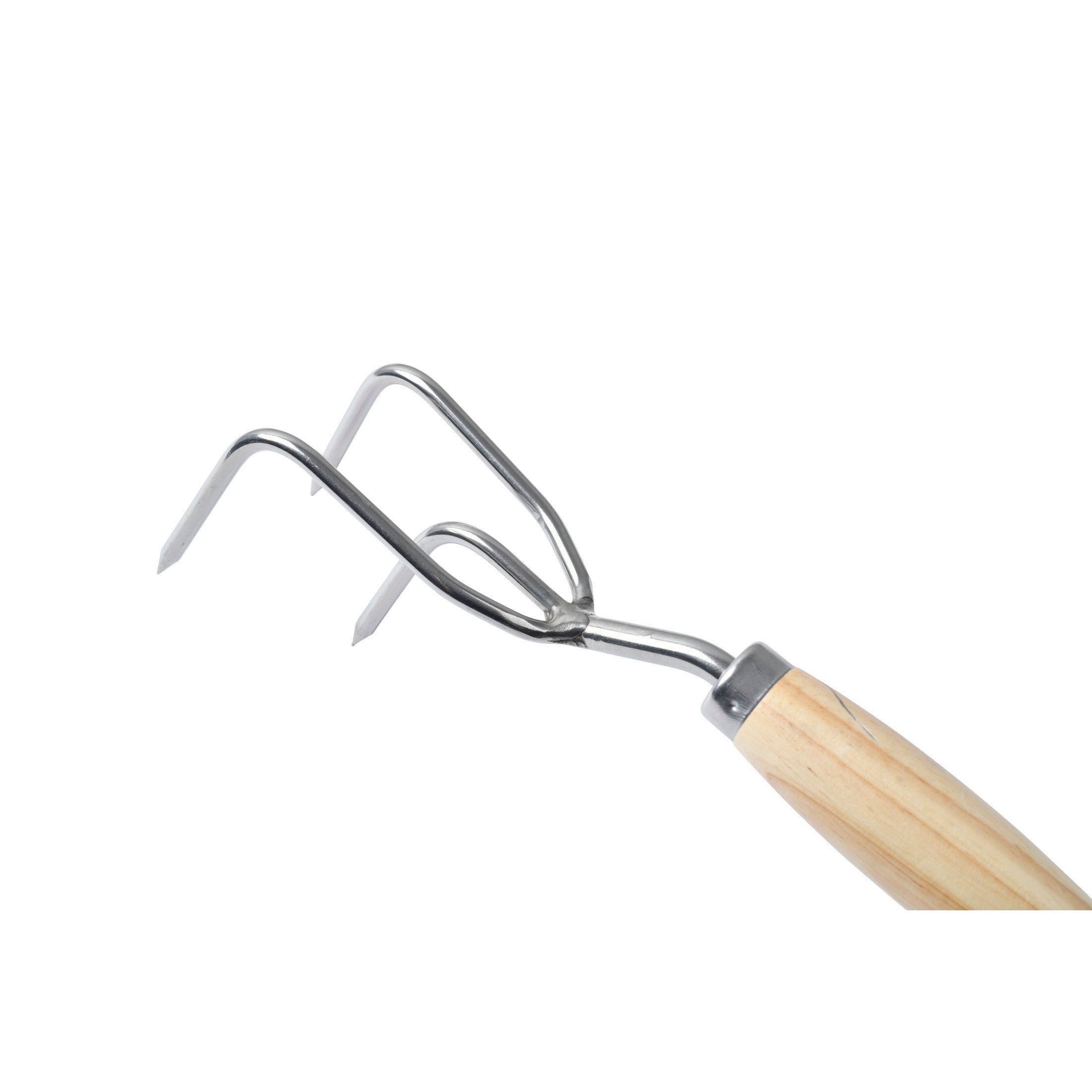 Mid-Handled Stainless Steel Claw Cultivator, Wood Grip, RHS Endorsed