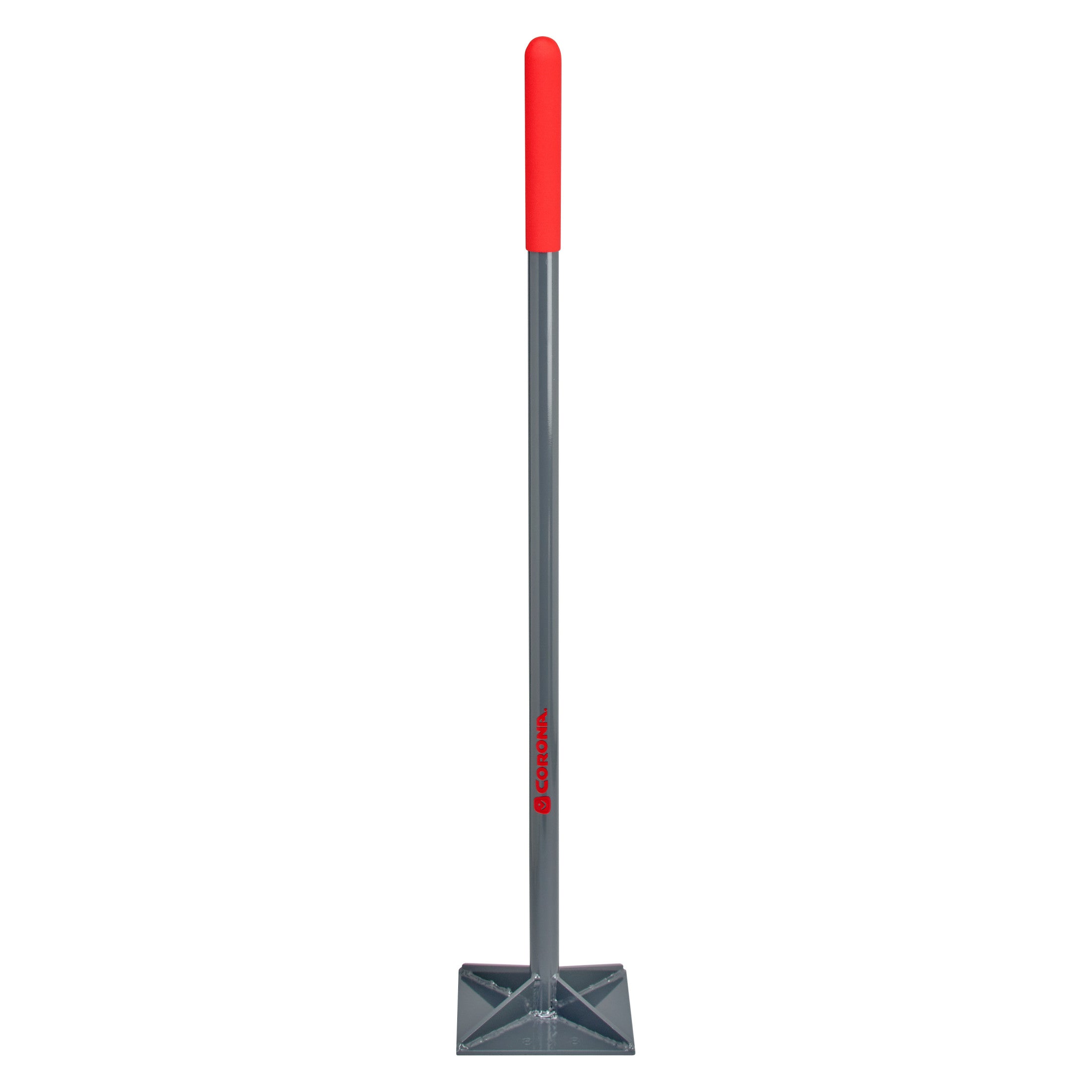 All-Steel Dirt Tamp, 8 in. x 8 in., 44 in. Steel Handle Anti-Slip Grip