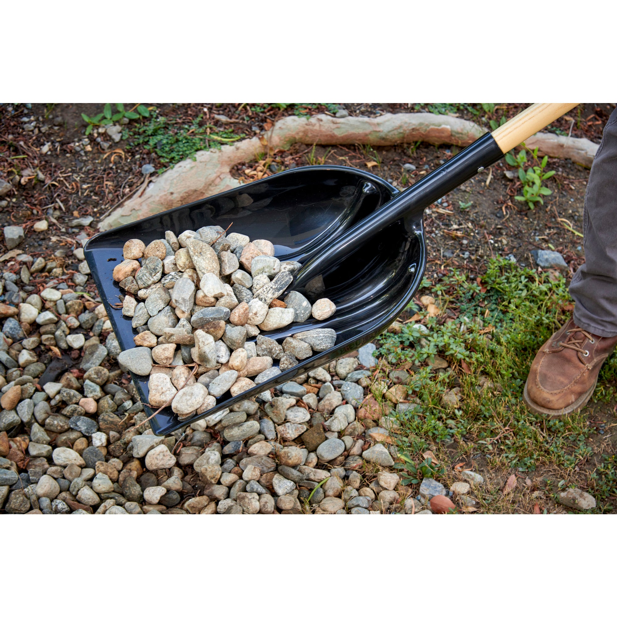 #12 Plastic Western Scoop Shovel, 48 in. Wood Handle