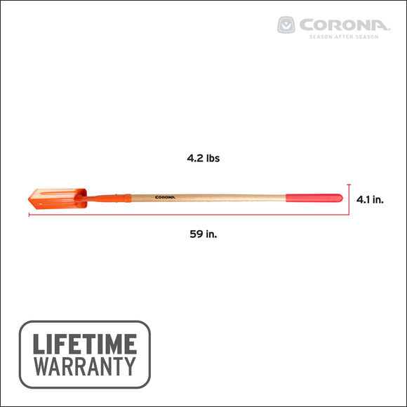 12-Gauge Trench Shovel, 35 Degree, 4 in., Hardwood Handle Poly Grip