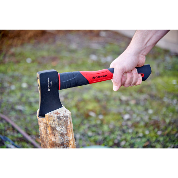 Camping Axe, 1.25 lb. Head, 14 in. Solid-Core Fiberglass Handle