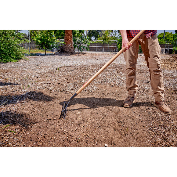 Bow Head Rake, 16 in. Head, 16 Tines, Ash Hardwood Handle