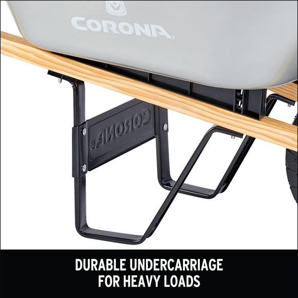 6 Cu. Ft. Steel Wheelbarrow, Wood Handles, Pneumatic Tire