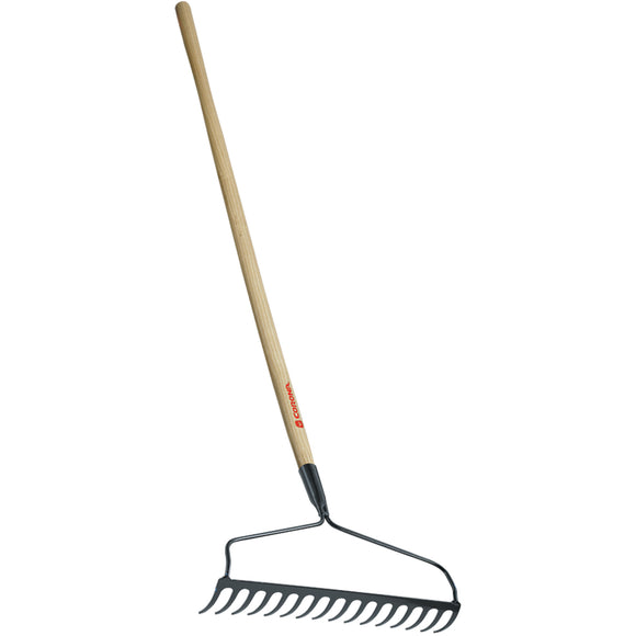 Bow Head Rake, 16 in. Head, 16 Tines, Ash Hardwood Handle