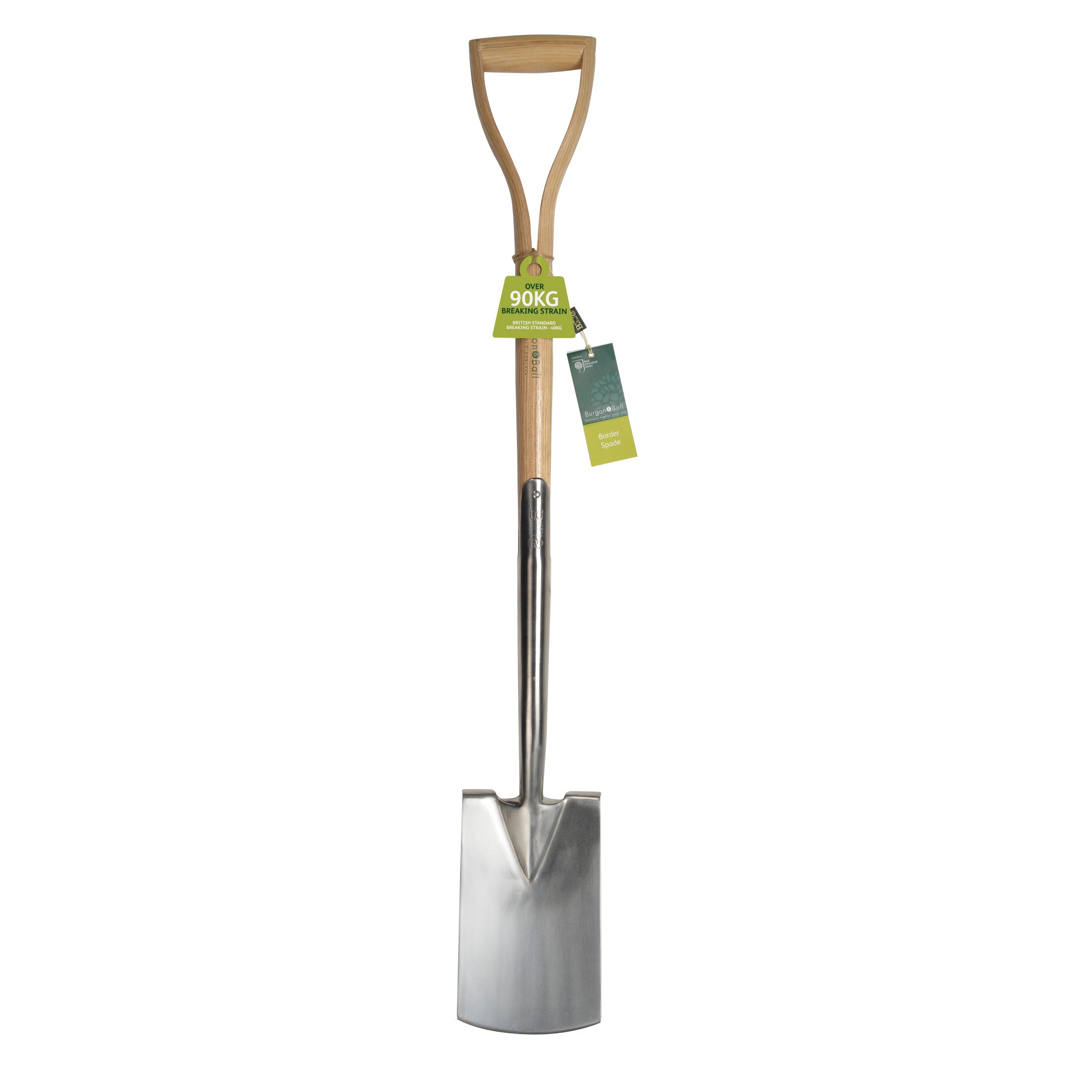 Stainless Steel Border Spade Shovel, Wood D-Grip Handle, RHS Endorsed ...