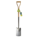 Stainless Steel Border Spade Shovel, Wood D-Grip Handle, RHS Endorsed-1
