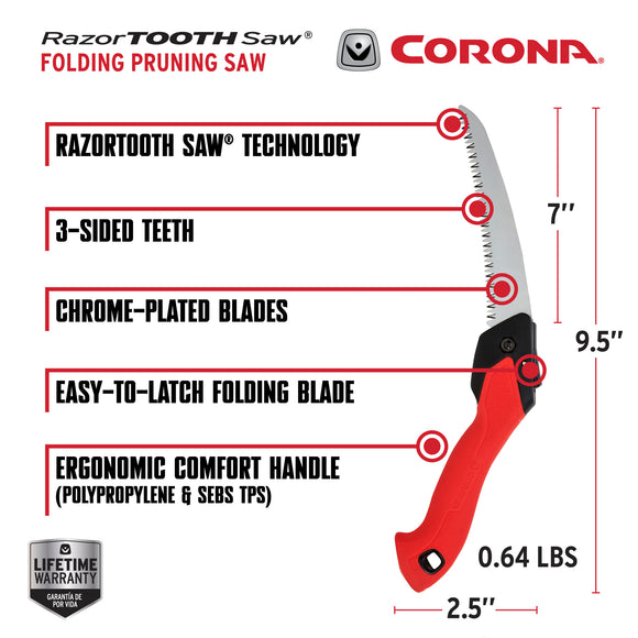 RazorTOOTH Saw® Folding Pruning Saw, 7 in. Blade