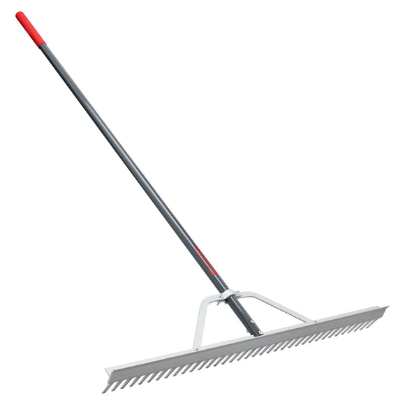 Full Aluminum Landscape Rake, 36 in. Head, 36 Tines, Poly Grip