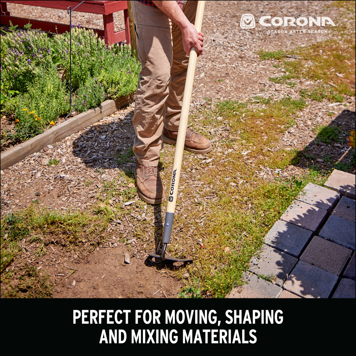 Forged Hardwood Handle Mortar Hoe, 7 in. | Corona Clipper Inc.