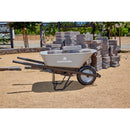 6 Cu. Ft. Steel Wheelbarrow, Steel Handles, Flat Free Tire-7
