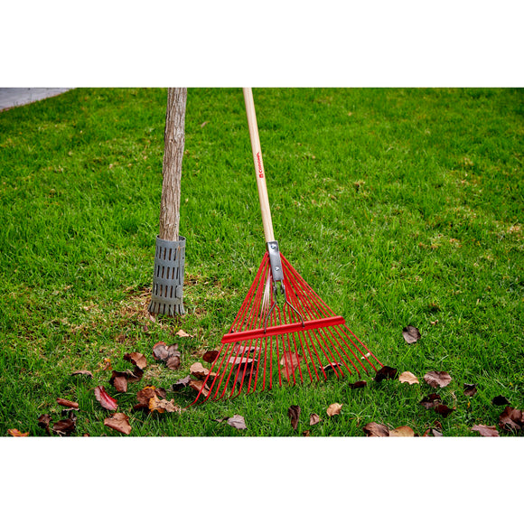 Spring Brace Rake, 24 in. Head, 24 Tines, Hardwood Handle