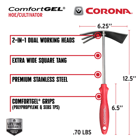ComfortGEL® Hoe/Cultivator Premium Stainless Steel