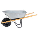 6 Cu. Ft. Steel Wheelbarrow, Wood Handles, Pneumatic Tire-4