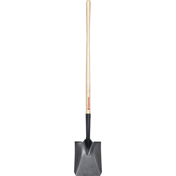 Square Point Shovel, 15-Gauge, 12. in Head, 48 in. Wood Handle