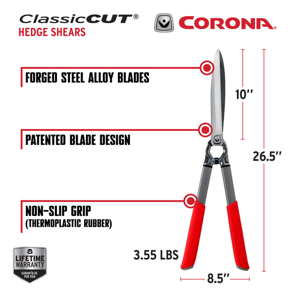 ClassicCUT® Hedge Shears, 10 in. Blades, 12-1/2 in. Handles