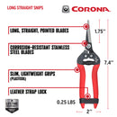 Long Straight Snips, 1-3/4 in. Blades-14