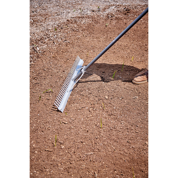 Full Aluminum Landscape Rake, 36 in. Head, 36 Tines, Poly Grip