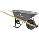 6 cu. ft. Heavy-Duty Contractor Wheelbarrow, Wood Handles, Flat-Free Tire-1