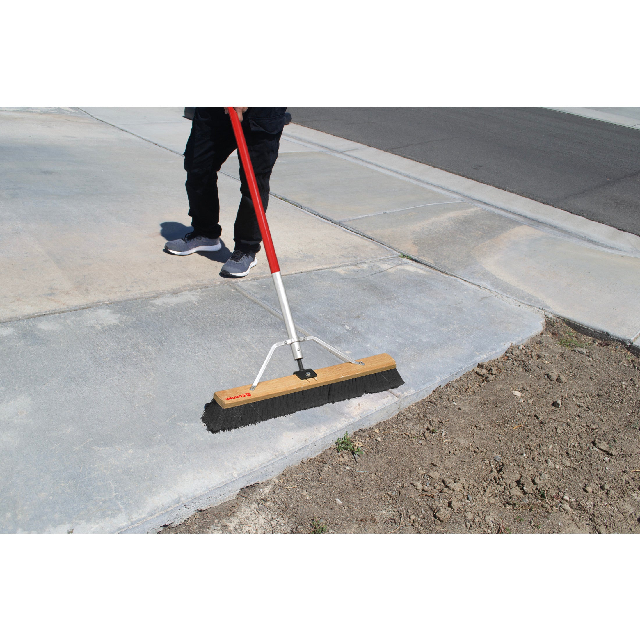 24 in. Push Broom, 1-Bristle Design, Aluminum Handle