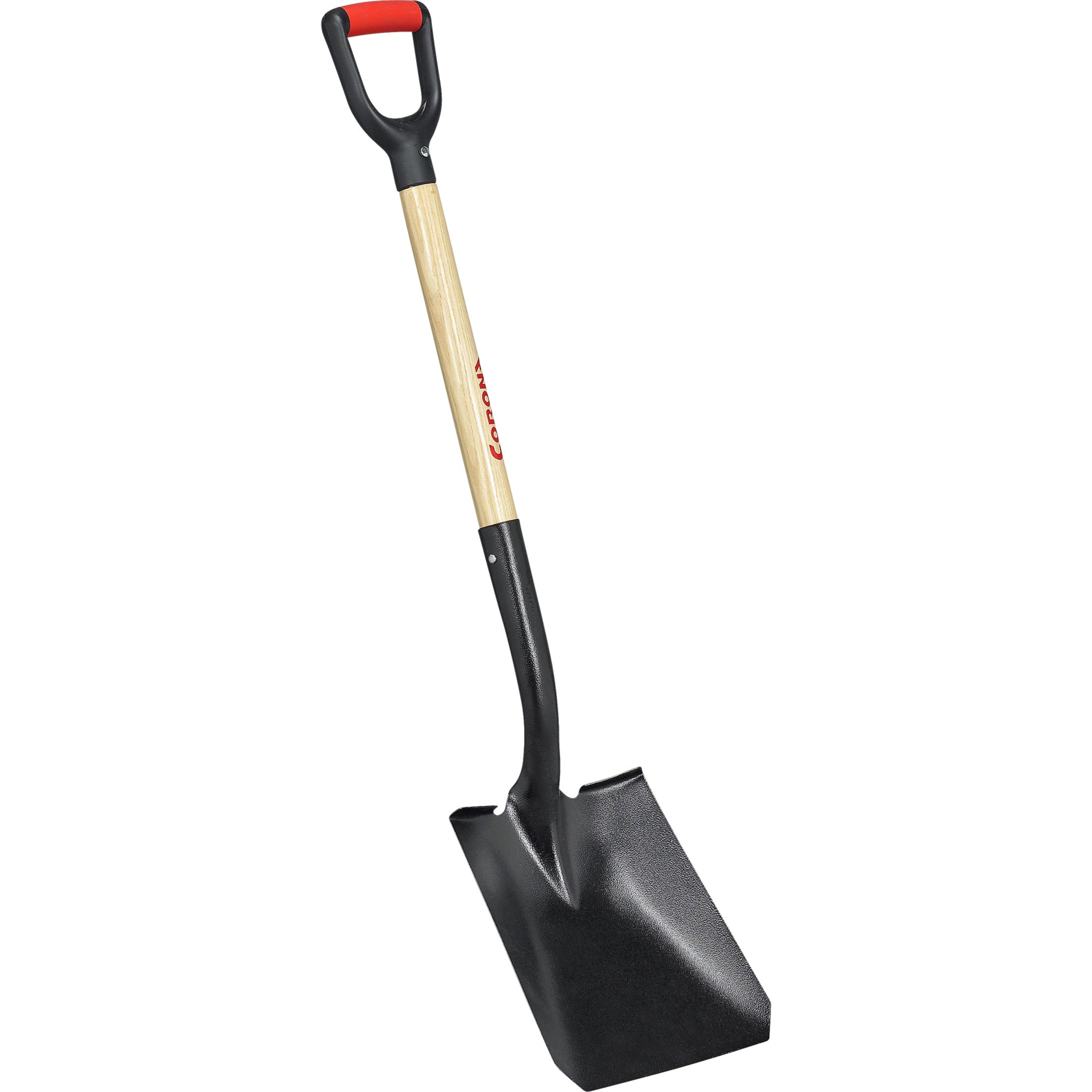 Square Point Shovel, 15-Gauge, 12. in Head, 30 in. Wood Handle, Plastic D-Grip