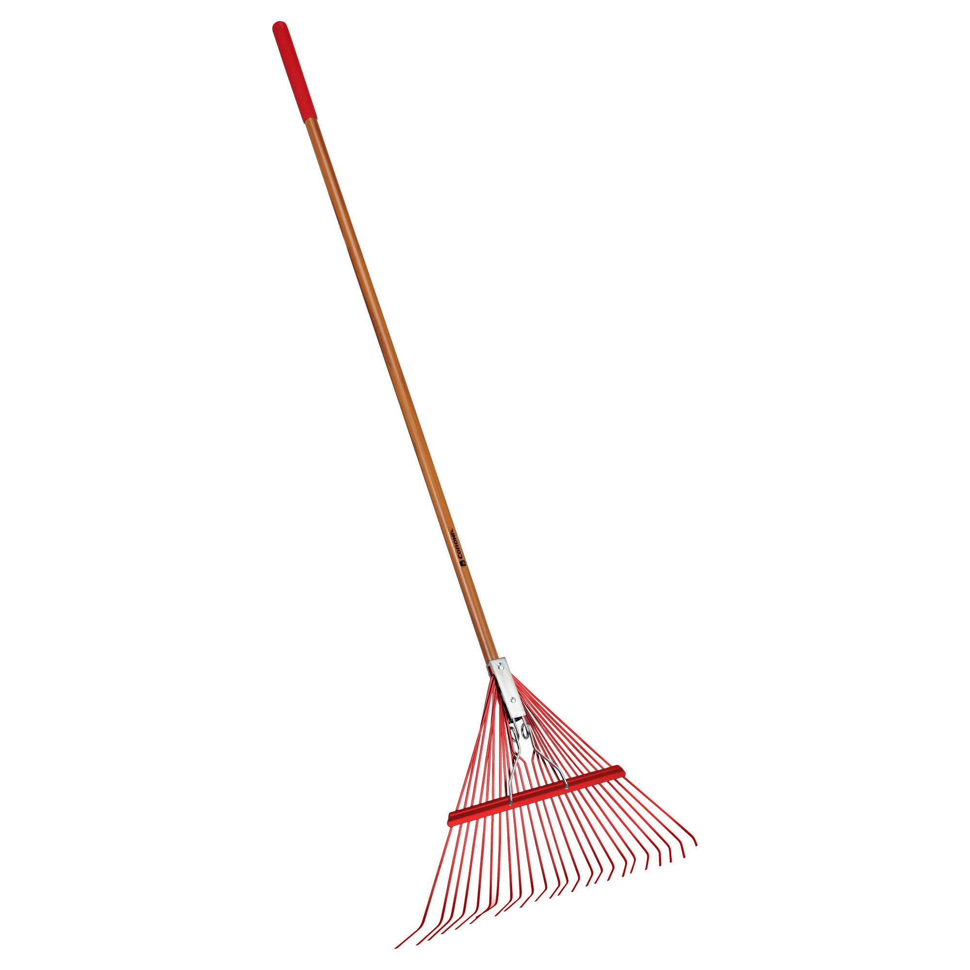 Steel Head Leaf Rake, 24 in. Head, 24 Tines, Wood Handle