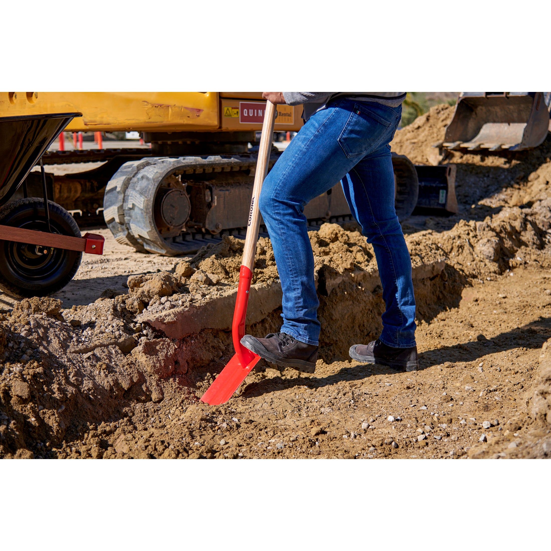 12-Gauge Trench Shovel, 35 Degree, 5 in. Hardwood Handle Poly Grip