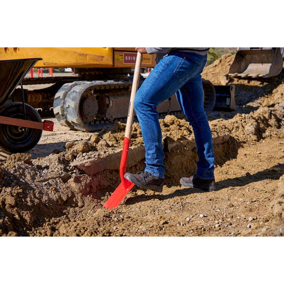 12-Gauge Trench Shovel, 35 Degree, 5 in. Hardwood Handle Poly Grip