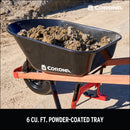 6 Cu. Ft. Professional Steel Wheelbarrow, Wood Handles, Pneumatic Tire-8