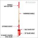 12-Gauge Trench Shovel, 35 Degree, 5 in. Hardwood Handle Poly Grip-7