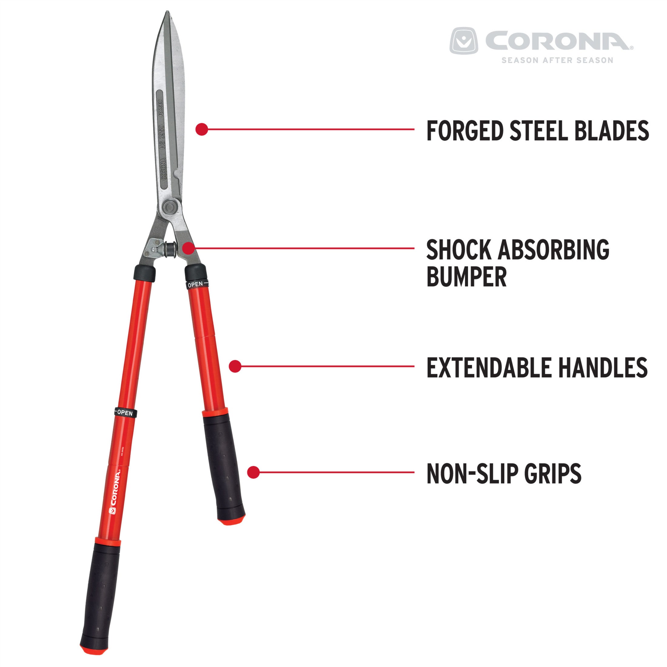 ExtendableREACH Hedge Shears, 10 in. Blades, 20 in. Steel Handles