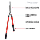 ExtendableREACH Hedge Shears, 10 in. Blades, 20 in. Steel Handles-14