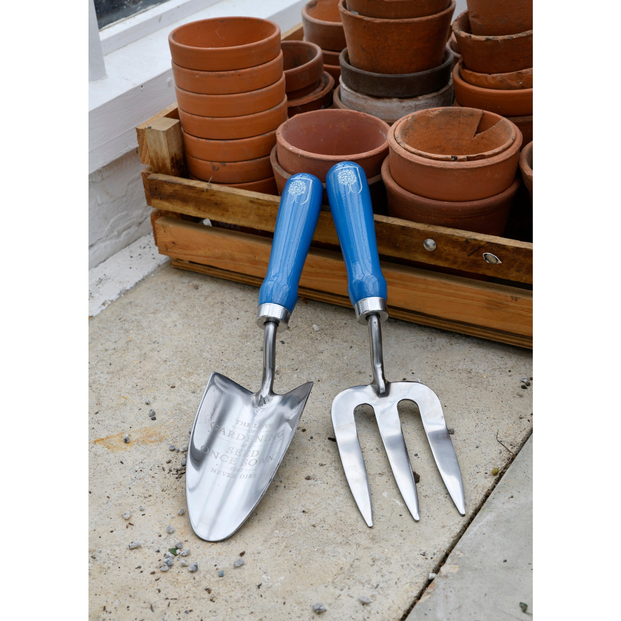 British Meadow Wood Handled Trowel & Fork Set