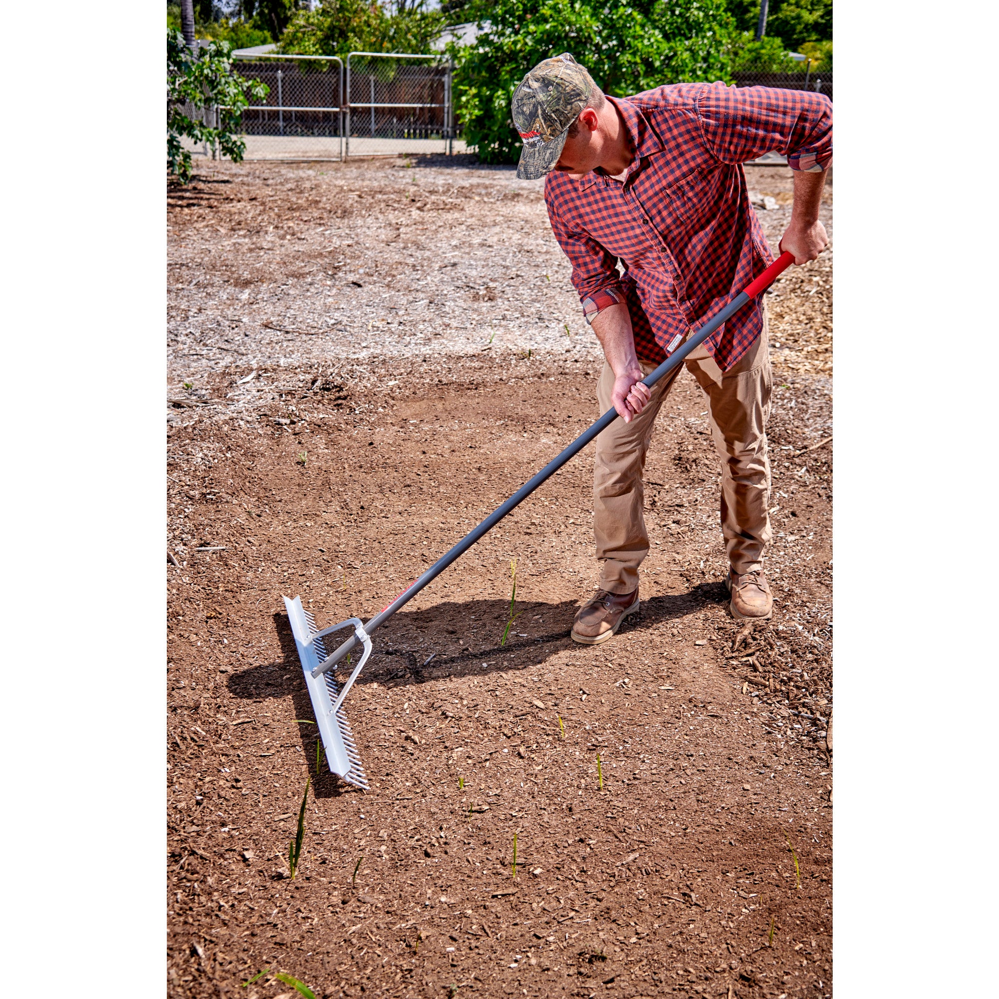 Full Aluminum Landscape Rake, 36 in. Head, 36 Tines, Poly Grip